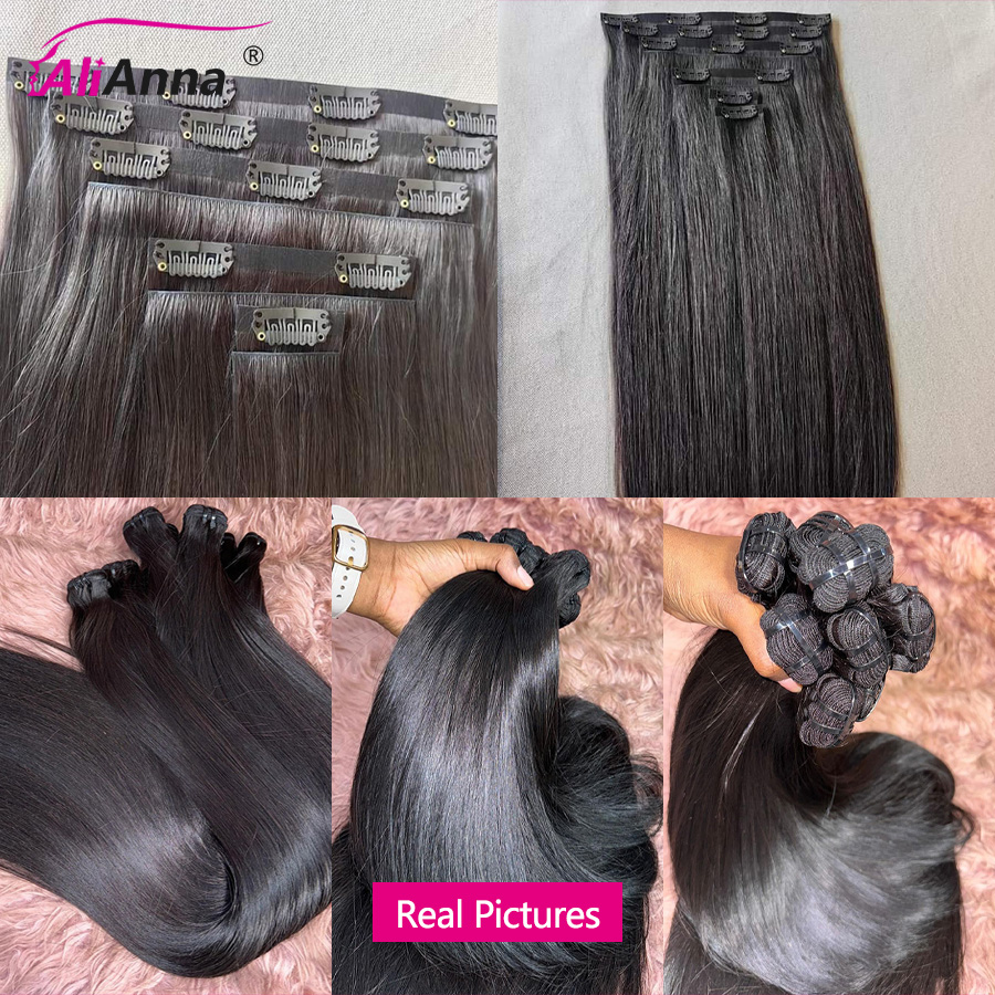 Прямые заколки для наращивания – обзор и цена Seamless Clip In Hair Extensions Human Hair