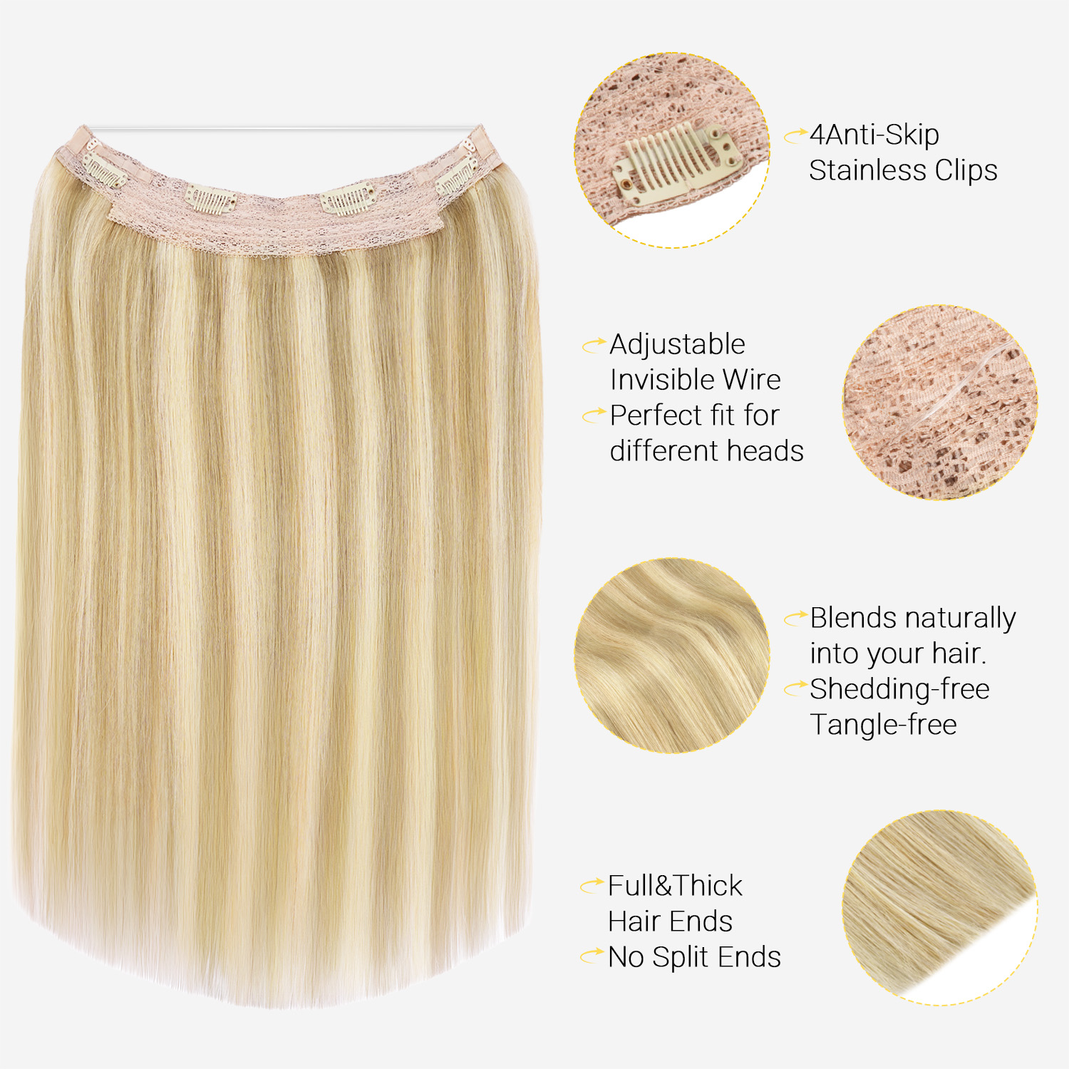 Накладные пряди Sunmofavo Invi – обзор и цена Seamless Clip In Hair Extensions Human Hair